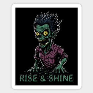 Rise and Shine Zombie distressed Sticker